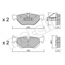 Колодки гальмівні (задні) BMW 1 (E81-82/E87-88)/3 (E90-93) 04-13/X1 (E84) 09-15
