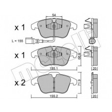 Колодки гальмівні (передні) Audi Q3 11-18/VW Passat B8 14-/Tiguan 07-/Sharan 10- (+датчик)