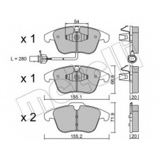 Колодки гальмівні (передні) Audi A4 07-18/Audi A5 07-/Audi Q5 12-17 (+датчик)
