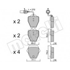 Колодки гальмівні (передні) Audi A4 97-01/A6 97-05/Phaeton 02-08 (+датчики)