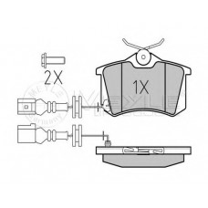 Колодки гальмівні (задні) VW Polo 01-/Skoda Fabia 99-08/Seat Cordoba/Ibiza 02-09(TRW)(з датчиком)