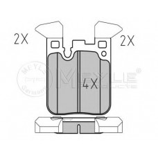 Колодки гальмівні (задні) BMW 1 (F20/F21)/ 3 (F30/F31/F34) 11- (Brembo) B37/B47/N13/N47/N55
