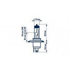 Автолампа H4 60/55W P43t RP50+ 12V NARVA 60/55W P43t Cart