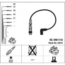 44316 Комплект ізольованих проводів для свічок запалення RC-VW1110