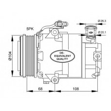 Компресор кондиціонера Opel Astra G1.6/1.8 16V 98-05