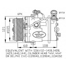 Компресор кондиціонера Opel Astra G/Combo/Corsa C 1.6-2.2D 98-