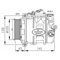 Компресор кондиціонера MERCEDES C160 (W203) 02-(вир-во NRF)