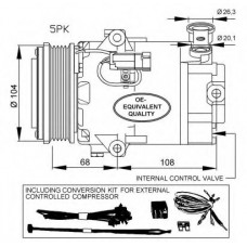 Компресор кондиціонера Opel Astra H/Zafira 1.4-2.0 04-