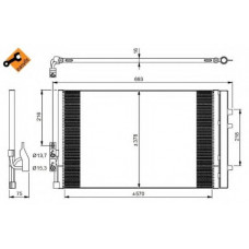 Радіатор кондиціонера BMW X3 (F25)/X4 (F26) 12-18 B47/N20/N47/N52/N55/N57