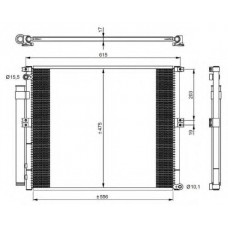 Радіатор кондиціонера Toyota Land Cruiser 3.0D 02-09 (475x556x17)