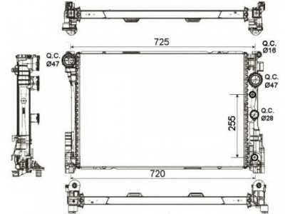 Радіатор охолодження MB E-class (W212/S212/A207) 2.1-3.0 CDI/2.0-3.5 (OM651/OM642/M274/M272/M276) 09-