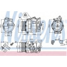 Компресор кондиціонера MERCEDES GL-CLASS W 164 (06-) (Nissens)