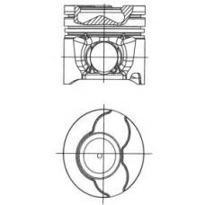 Поршень з кільцями PSA/FORD 74.2 DV4TD(8HX)/F6JA/DV4C(8HR) (вир-во NURAL)