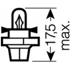 Лампа допоміжн. освітлення BX8,4d 12V 2W BX8.4d (вир-во OSRAM)