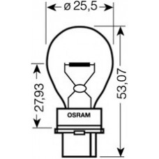 Лампа допоміжн. освітлення 27W 12V W2,5X16D 5XF (вир-во OSRAM)