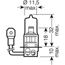 Лампа фарна H3 12v 100w Pк22s (вир-во OSRAM)