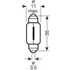 Лампа софітна допоможе. освітлення C10W 12V 10W SV8.5-8 (вир-во OSRAM)