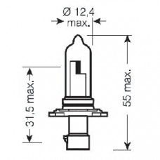 Автолампа Osram (60W 12V P20D)