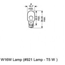Лампа розжарювання W16W12V 16W W 2,1X9,5d ORIGINAL LINE (blister 2 шт) (вир-во OSRAM)