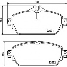 Колодки гальмівні (передні) MB C-class (W205/C205)/E-class (W213) 14- (TRW) Q+