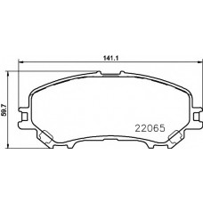 Колодки гальмівні (передні) Nissan Qashqai II/X-Trail/ Renault Kadjar 13- (141.3x59.7x17.9)