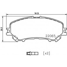 Колодки гальмівні (передні) Nissan Qashqai II/X-Trail/ Renault Kadjar 13- (141.3x59.7x16.7)