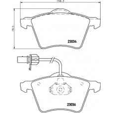 Колодки гальмівні (передні) VW T4 90-00 R16 (Teves) Q+ (з датчиками) (156.5x78.5x18.6)