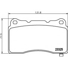 Колодки гальмівні (передні) Tesla Model S/X 13- (Brembo) (131.8x77x.3x15) Q+