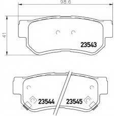 Колодки гальмівні (задні) Hyundai Tucson 2.0 CRDi 04-10 (Mando) Q+
