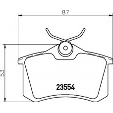 Колодки гальмівні (задні) VW Caddy III 04-/Peugeot 308 07-/Citroen C4 04- (Lucas) (87x53x17.2)