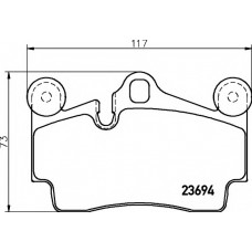Колодки гальмівні (задні) Audi Q7/VW Touareg 2.5D-6.0D 02- (Brembo)