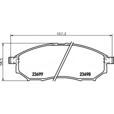Колодки гальмівні (передні) Nissan Pathfinder 05-/NP300 14-/Infiniti G/Q60/QX50 07- (Sumitomo)(157.3x58.5x17)