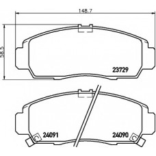 Колодки гальмівні (передні) Honda Accord/Civic 00- (Nissin) (148.8x58.5x17) R15