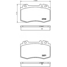 Колодки гальмівні (передні) MB C-class/CLK 1.8-5.5 98- (Brembo) Q+