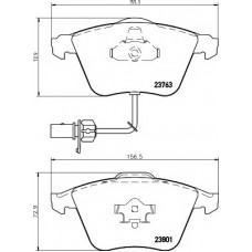 Колодки гальмівні (передні) Audi A4/A6/A8 02-11 (Ate-Teves) (з датчиками/ L=252mm) Q+