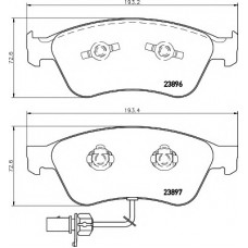 Колодки гальмівні (передні) VW Phaeton 04-16/ Audi A6/A8 04-11 (Ate-Teves) (з датчиком)