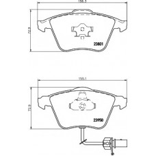 Колодки гальмівні (передні) Audi A4/A6/A8 02- (Teves) Q+ (з датчиками/L=210mm)