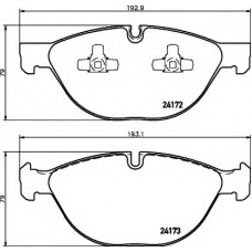 Колодки гальмівні (передні) BMW X5/X6 07- (192.9x79) (Teves) Q+