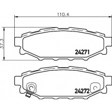 Колодки гальмівні (задні) Subaru Impreza/Outback/Forester 03- (Akebono)