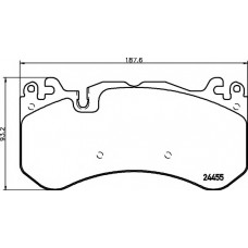 Колодки гальмівні (передні) Audi A6 08-18/A7 13-18 (Brembo) (з датчиком)