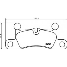 Колодки гальмівні (задні) VW Touareg/Porsche Cayenne 10- (187.5x76x17.2) (Brembo)