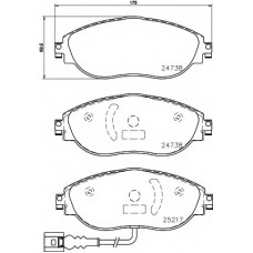 Колодки гальмівні (передні) VW Passat/Golf 13- (TRW) Q+ (з датчиком)