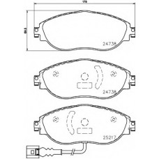 Колодки гальмівні (передні) Audi A3/Skoda Octavia III/VW Passat/Golf 13- (TRW) Q+ (з датчиком)