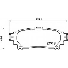 Колодки гальмівні (задні) Lexus RX 08-15/Toyota Prius 11-
