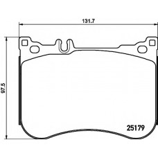 Колодки гальмівні (передні) MB E-class (W213/C238)/ S-class (W222/C217) 13- (Brembo)(132.2x97.5x18.1)