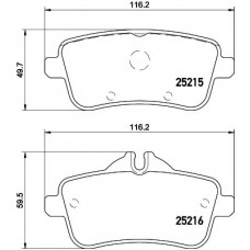 Колодки гальмівні (задні) MB ML-class (W166)/GL-class (X166)/AMG (W176) 2.1D-5.5 11- (TRW) Q+