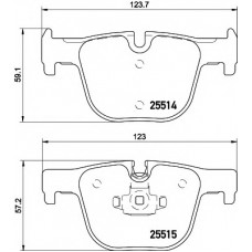 Колодки гальмівні (задні) BMW 3 (F30/F31/F34)/ 4 (F32/F36) 11- (Ate-Teves) Q+
