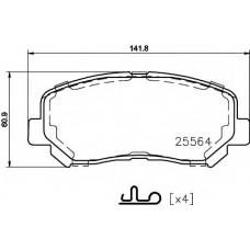 Колодки гальмівні (передні) Jeep Cherokee 2.0-2.2 CRD/3.2 13- (Akebono) Q+