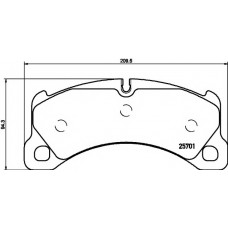 Колодки гальмівні (передні) Porsche Panamera 16- (Brembo)