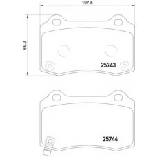 Колодки гальмівні (задні) Tesla Model S/X 13-/Jeep Grand Cherokee IV 10- (Brembo)